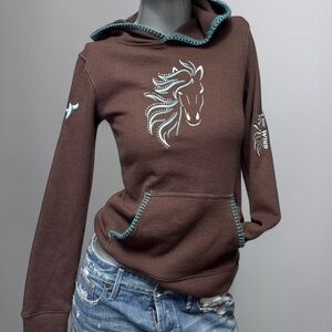 Brown Horse Graphic Hoodie